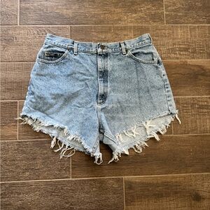 Vintage Lee Denim Frayed Hem Shorts